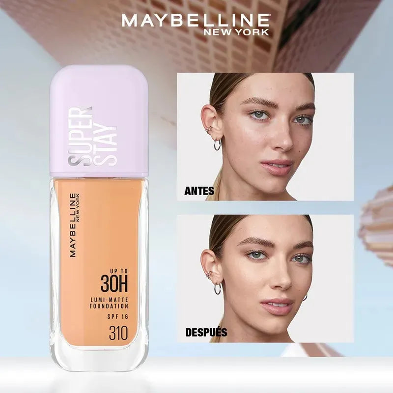Antes y Despues del usar Maybelline Super Stay Lumi-Matte 130 Foundation, Panamá