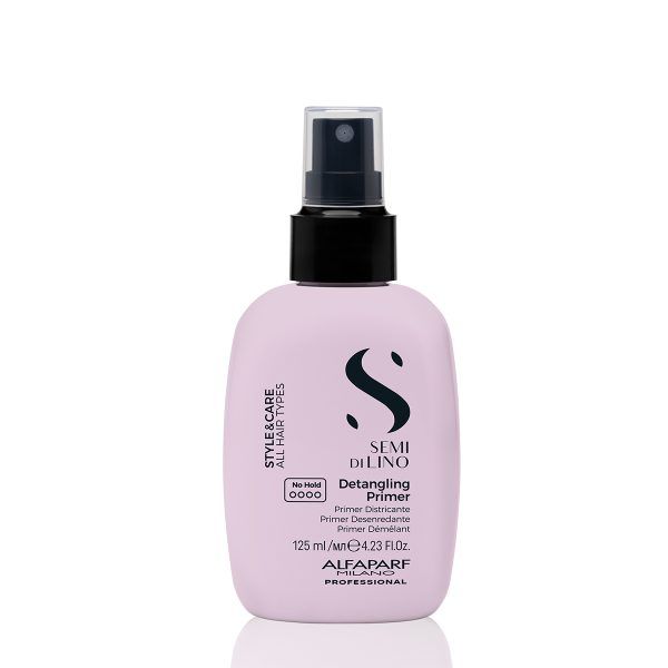 Beneficios de Alfaparf Detangling Primer 125ml: fórmula vegana, protección térmica hasta 230°C y acción antiencrespamiento.