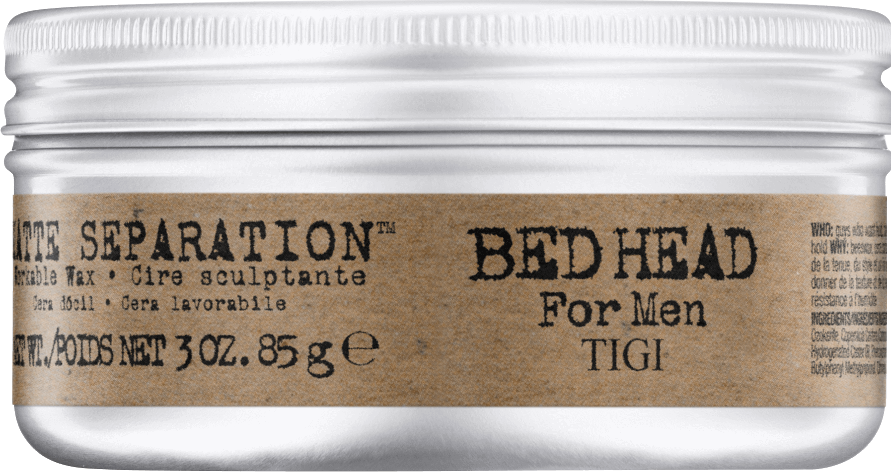 Bed Head TIGI Matte Separation Wax 85g fijación fuerte mate Panamá