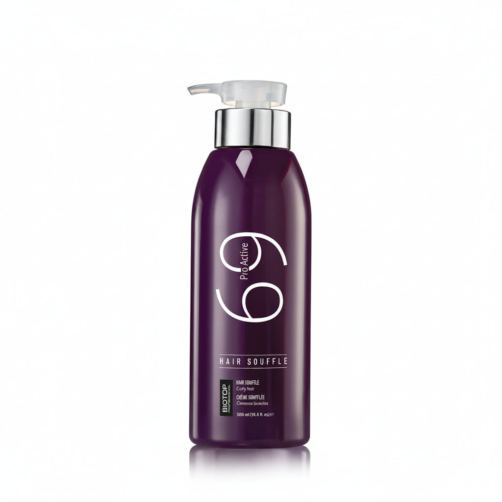 Crema definidora de rizos Biotop 69 Pro Active Hair Souffle 500ml con aceite de aguacate control de frizz