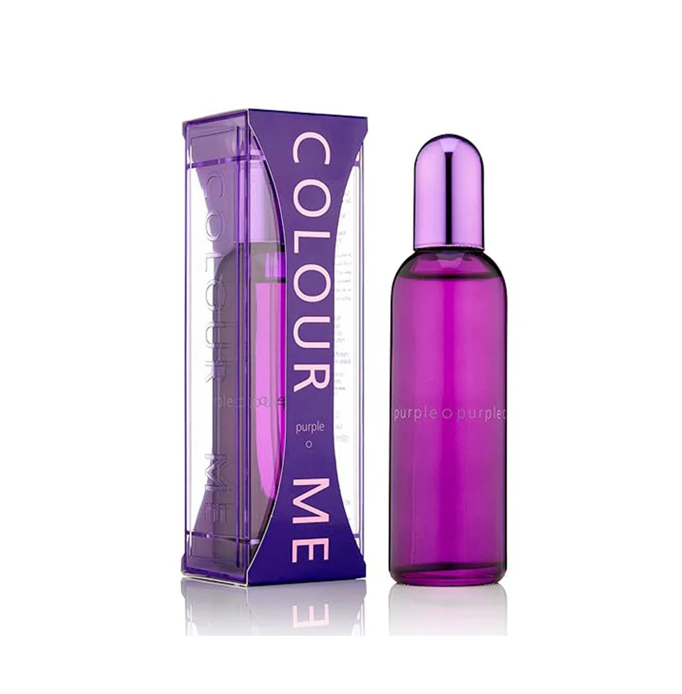 Fragancia femenina Colour Me Purple de Milton-Lloyd en presentación Eau de Parfum de 100ml disponible en Majo Belleza Panamá.