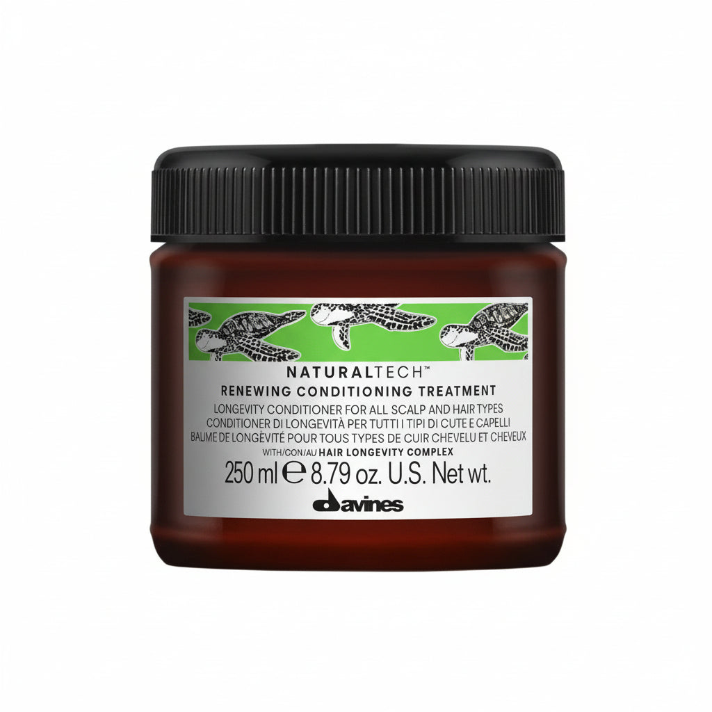 Davines Renewing Conditioner 250ml acondicionador longevidad capilar Panamá Botella de 250ml del Acondicionador Davines Renewing Conditioning Treatment color blanco y verde claro.