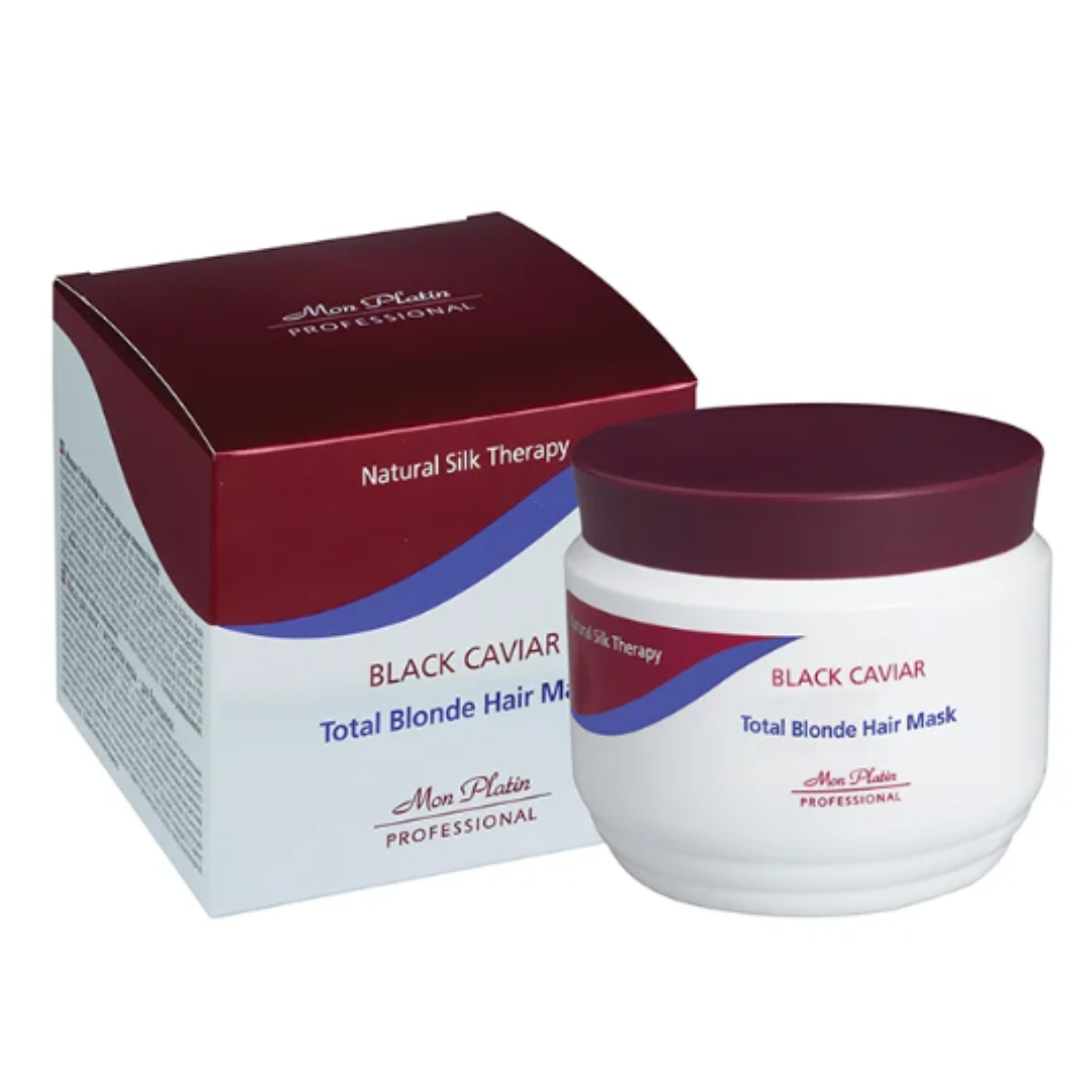 MON PLATIN BLACK CAVIAR TOTAL BLONDE HAIR MASK 500ML