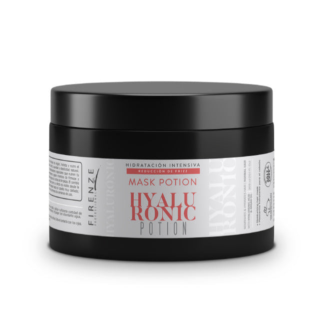 Firenze Professional Hyaluronic Potion Mask 300ml es una mascarilla capilar intensiva formulada con ácido hialurónico y agentes nutritivos que penetran profundamente en la fibra capilar para restaurar fuerza, elasticidad y suavidad. Su acción actúa directamente en la cutícula, rellenando quiebres y formando puentes en las roturas de la hebra, lo que fortalece la estructura del cabello de medios a puntas.

El uso constante de esta mascarilla en frasco de 300ml incrementa la resistencia del cabello frente a f