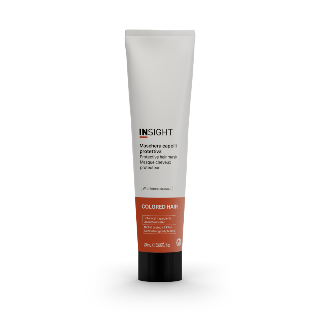 Presentación en tubo de la mascarilla protectora Insight Colored Hair Protective Mask de 250ml en Majo Belleza Panamá.