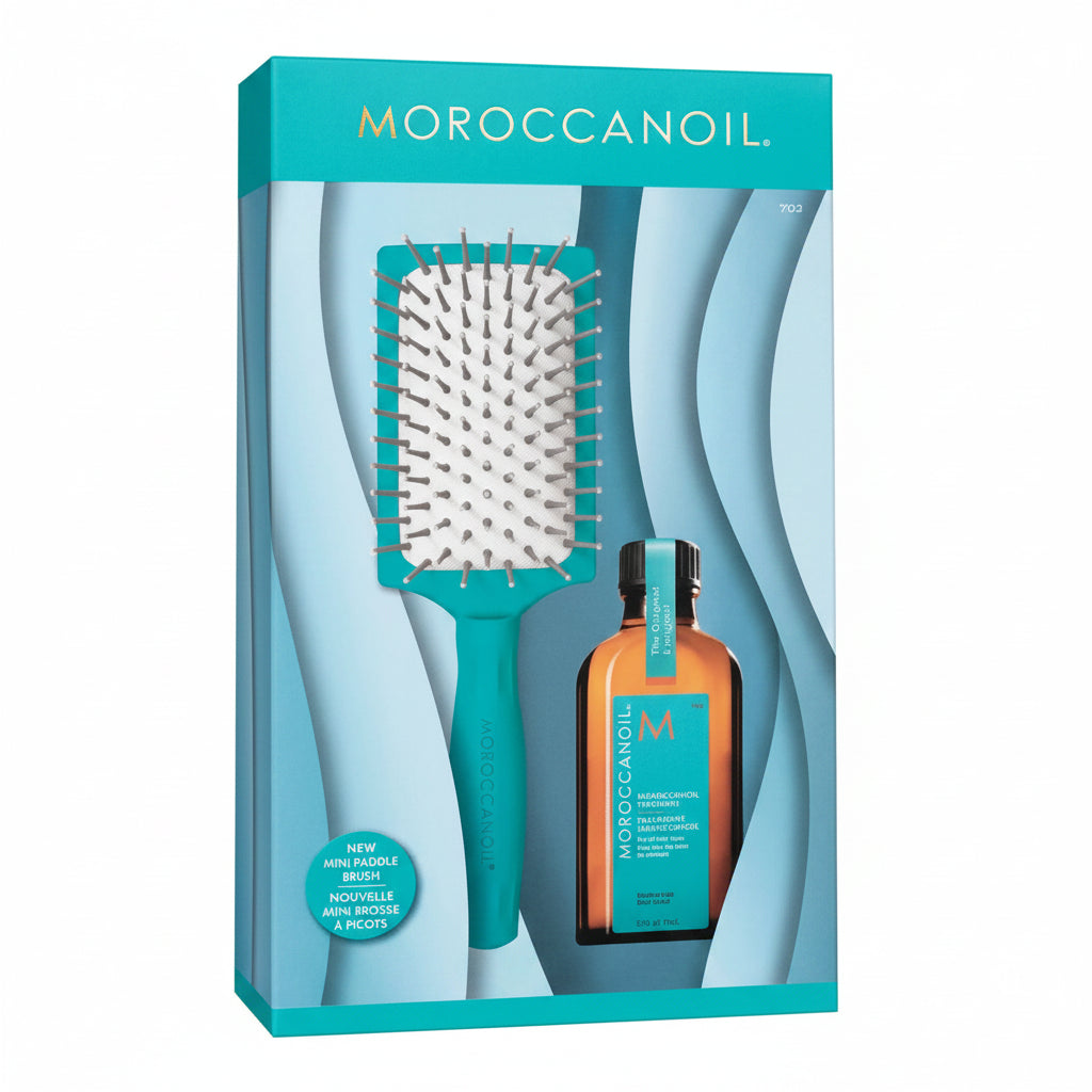 Moroccanoil Kit Mini Cepillo y Tratamiento 50ml con aceite de argán en Majo Belleza Panamá