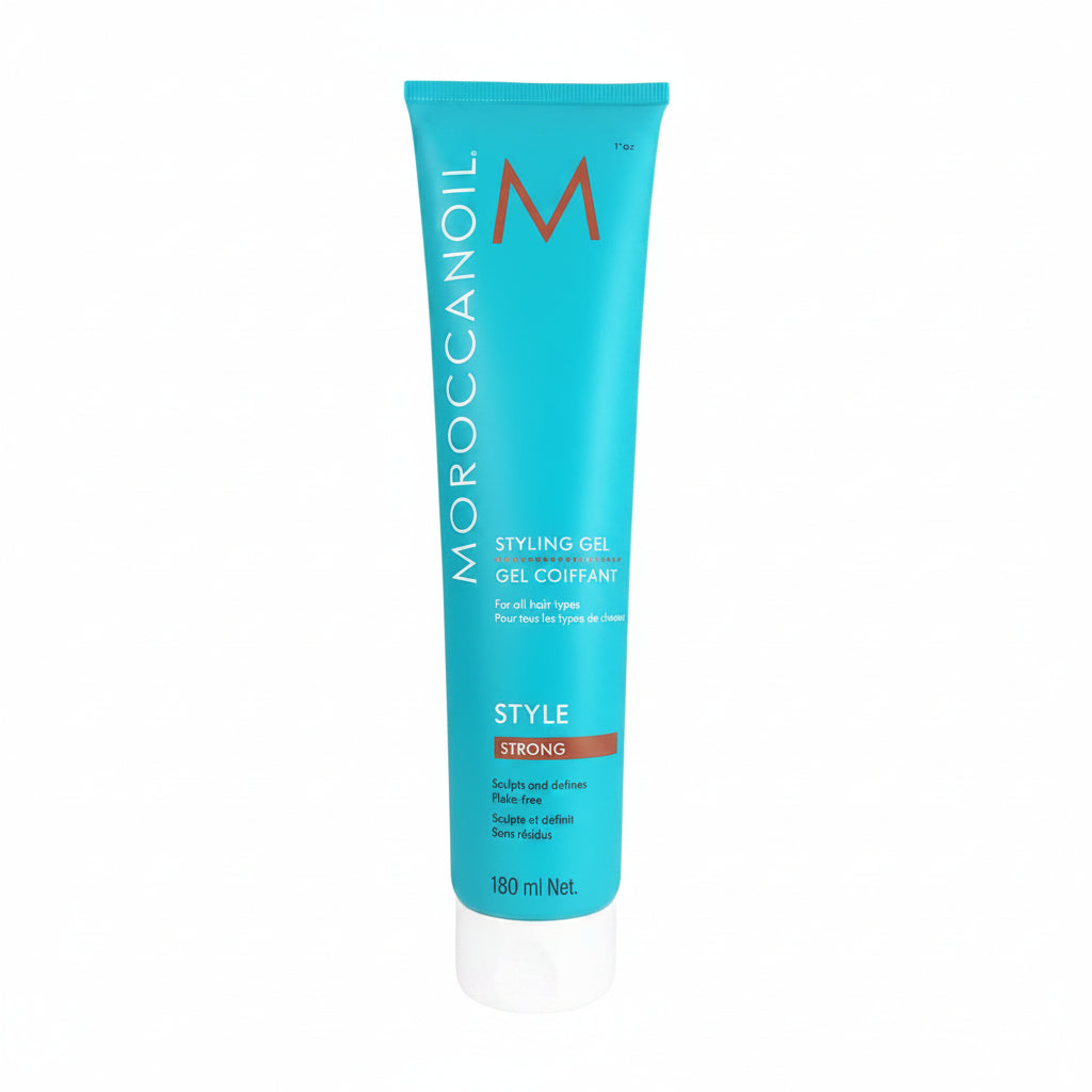 Moroccanoil Style Strong Gel 180ml con aceite de argán para fijación fuerte en Majo Belleza Panamá