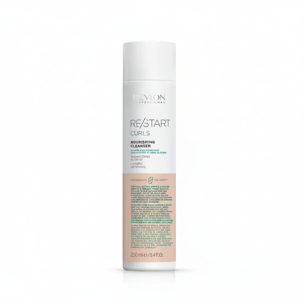 Shampoo nutritivo Revlon Restart Curls 250ml para cabello rizado en Majo Belleza Panamá