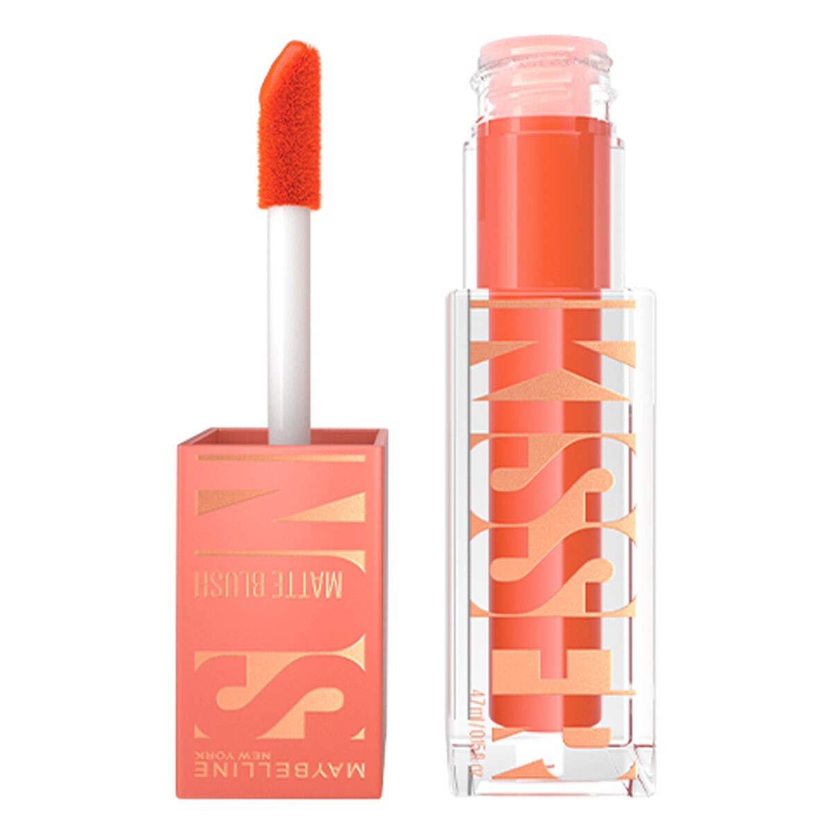 Aplicador de puntos de felpa del rubor líquido Maybelline Sunkisser Peachy Quench