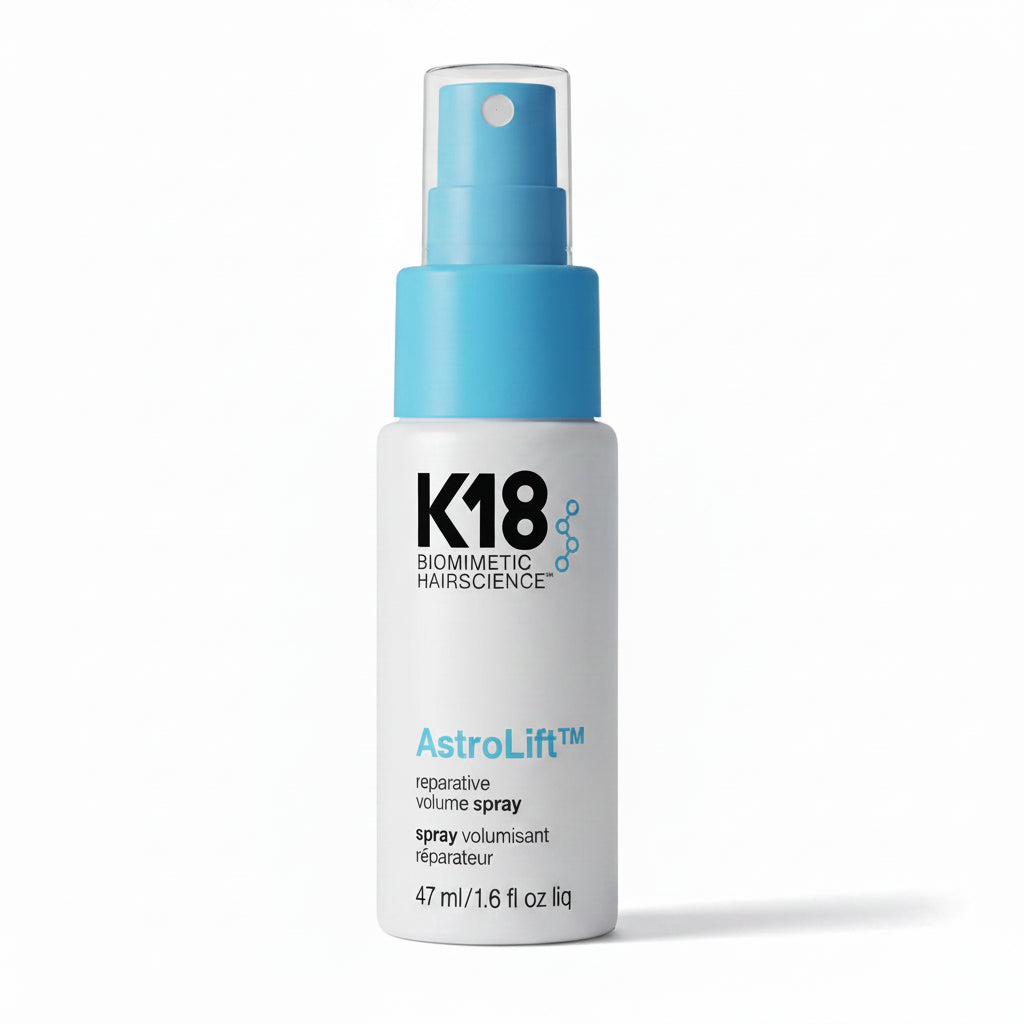 Spray K18 AstroLift. Aporta volumen flexible y repara el cabello fino o frágil sin dejar residuos.