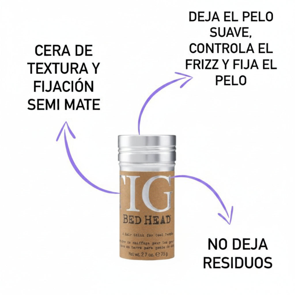 Beneficios de la cera en rolon de Tigi Hair Stick 73g Majo Belleza Panama