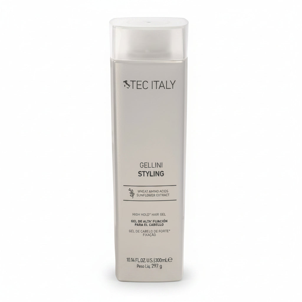 Gel de alta fijación Tec Italy Gelinni Styling Strong de 300ml en Majo Belleza Panamá.