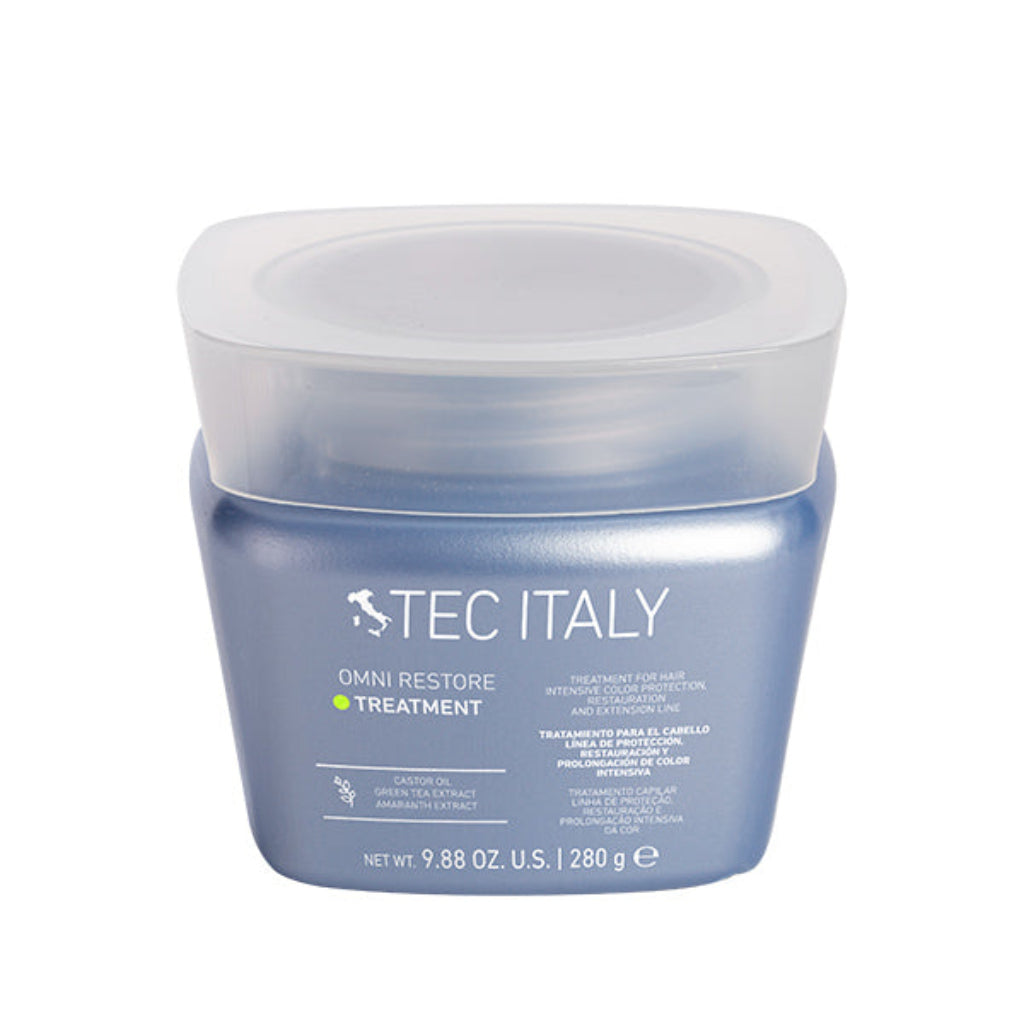  Tratamiento restaurador Tec Italy Omni Restore Treatment de 280g para control de frizz en Majo Belleza Panamá.