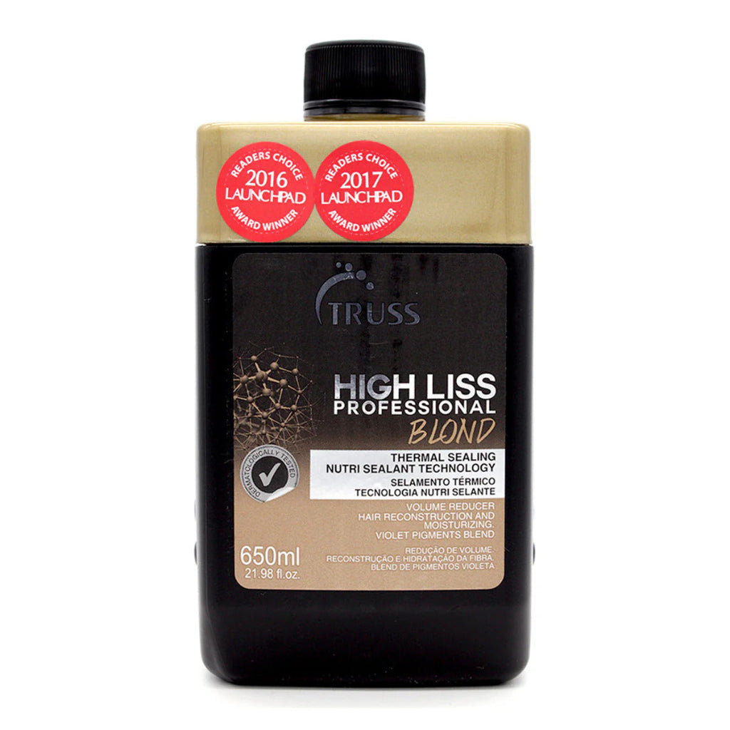 Truss High Liss Blond tratamiento alisador orgánico profesional para cabello rubio con pigmentos neutralizantes