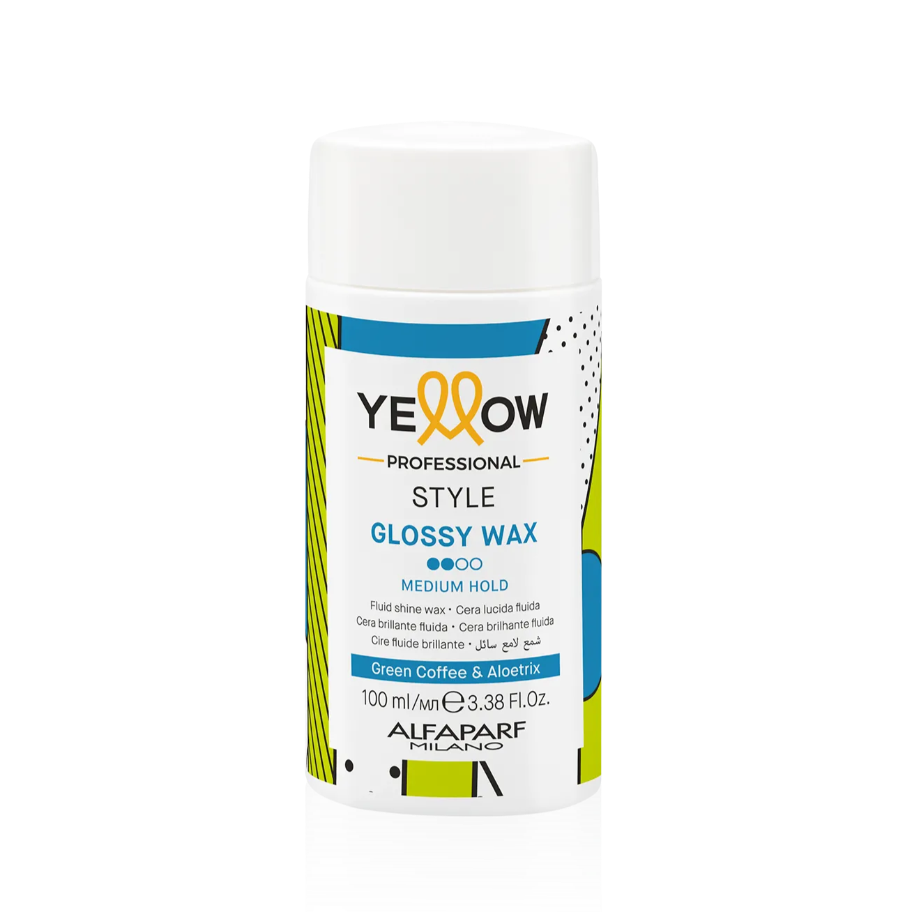 Yellow Glossy Wax 100ml cera brillo definición cabello Panamá