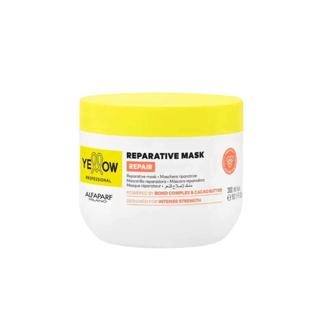 Yellow Professional Reparative Mask de 300ml para reparación profunda en Majo Belleza Panamá.