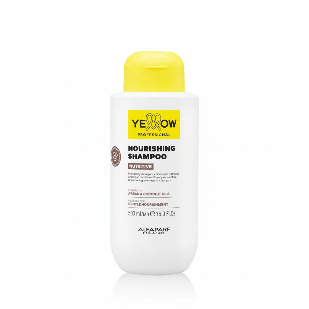  Shampoo nutritivo Yellow Professional Nutritive con Aceite de Argán y Coco en presentaciones 500ml para cabello seco en Panamá