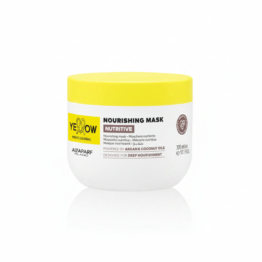 Mascarilla nutritiva profunda Yellow Professional Nourishing Mask Nutritive en presentaciones de 300ml para cabello seco en Panamá.