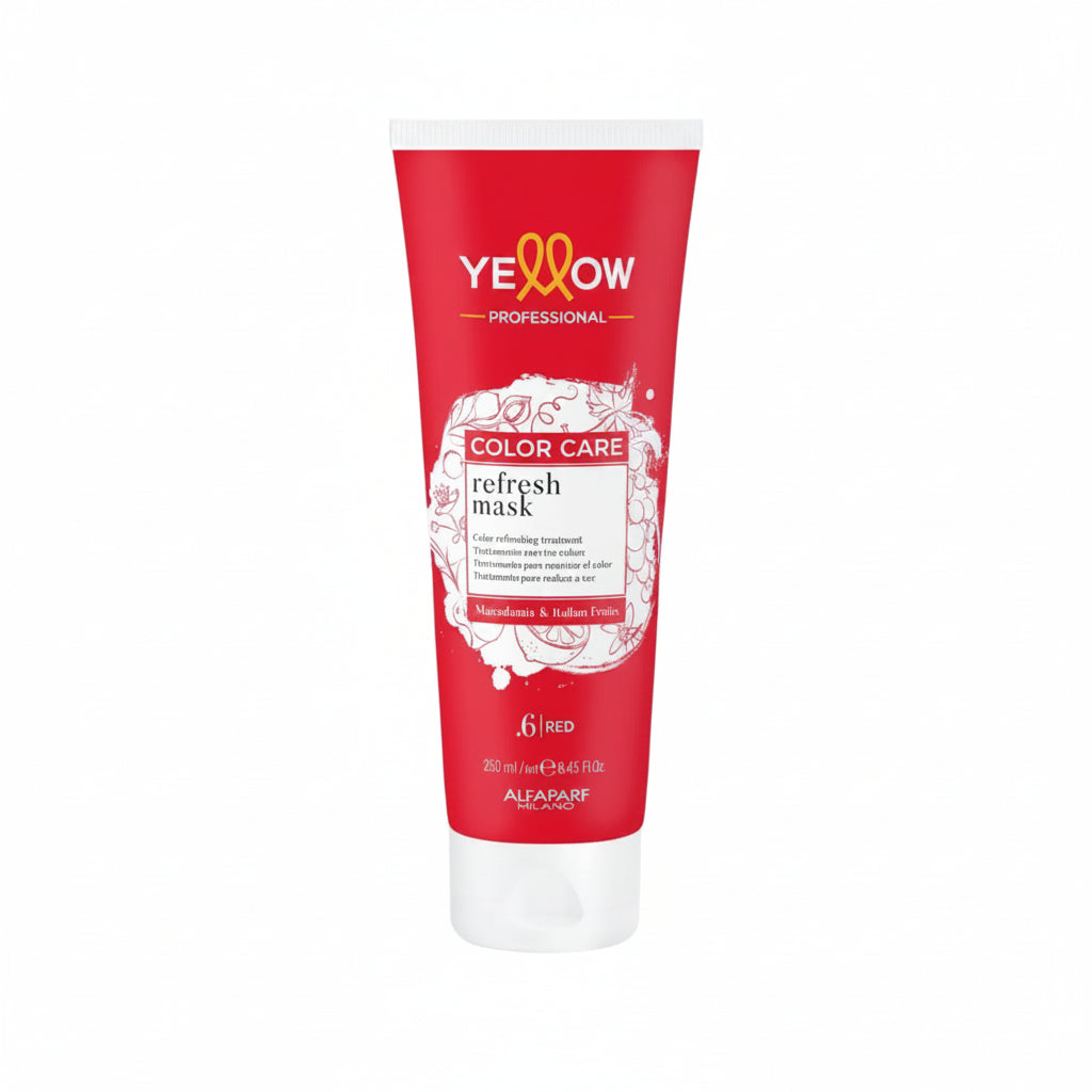 Yellow Professional Color Care Refresh Mask .6 Red de 250ml para mantenimiento de color rojo en Majo Belleza Panamá.