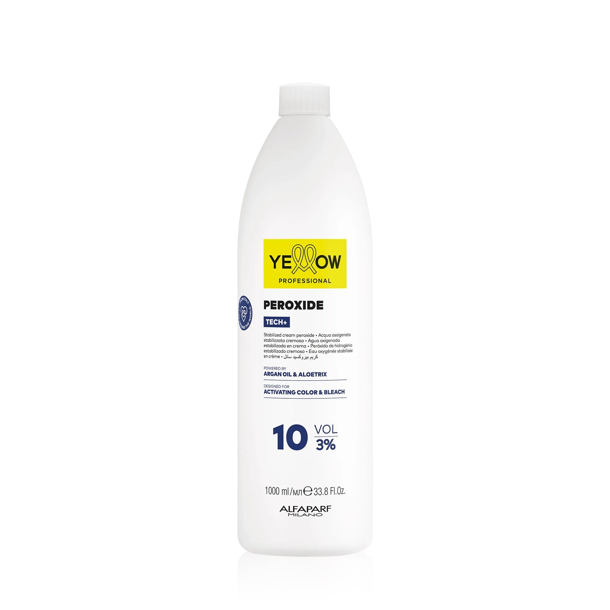  Envase oficial de Yellow Professional Color Peroxide 10 Vol 3% 1000ml en Majo Belleza Panamá.