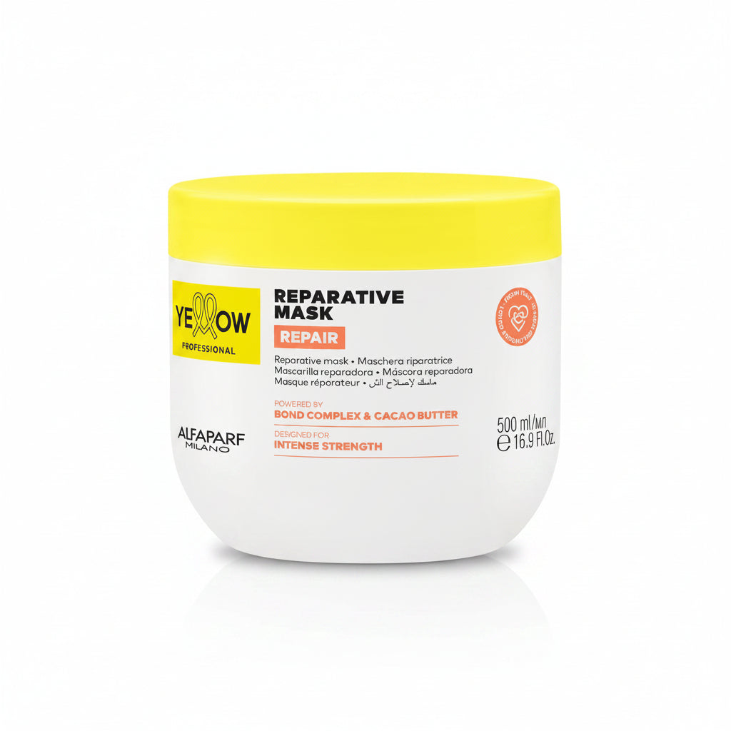 Yellow Professional Reparative Mask de 500ml para reparación profunda en Majo Belleza Panamá.