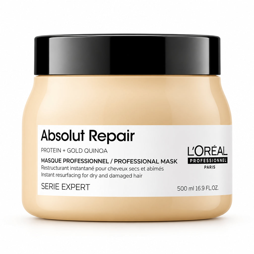 Loreal Professionnel Absolut Repair Professional Mask 500ml con proteina y quinoa dorada para cabello seco y dañado Majo Belleza Panamá