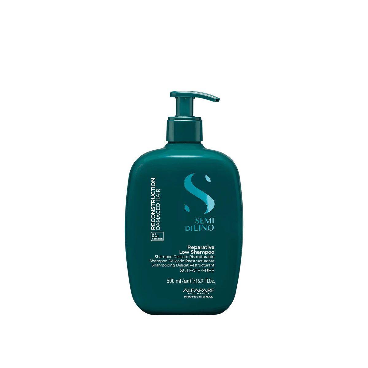 Alfaparf Semi di Lino Reconstruction Reparative Low Shampoo 500ml, shampoo reparador que limpia delicadamente y cuida el cabello debilitado sin apelmazar.
