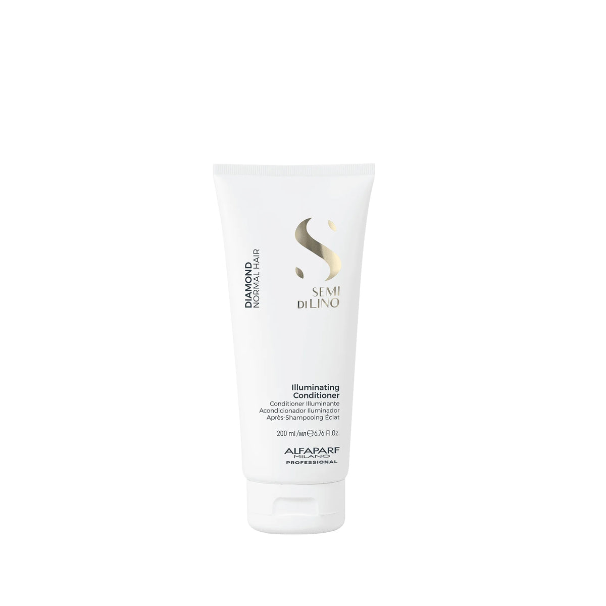 Alfaparf Semi di Lino Diamond Illuminating Conditioner 200 ml, acondicionador para desenredar y aportar brillo y suavidad al cabello normal.
