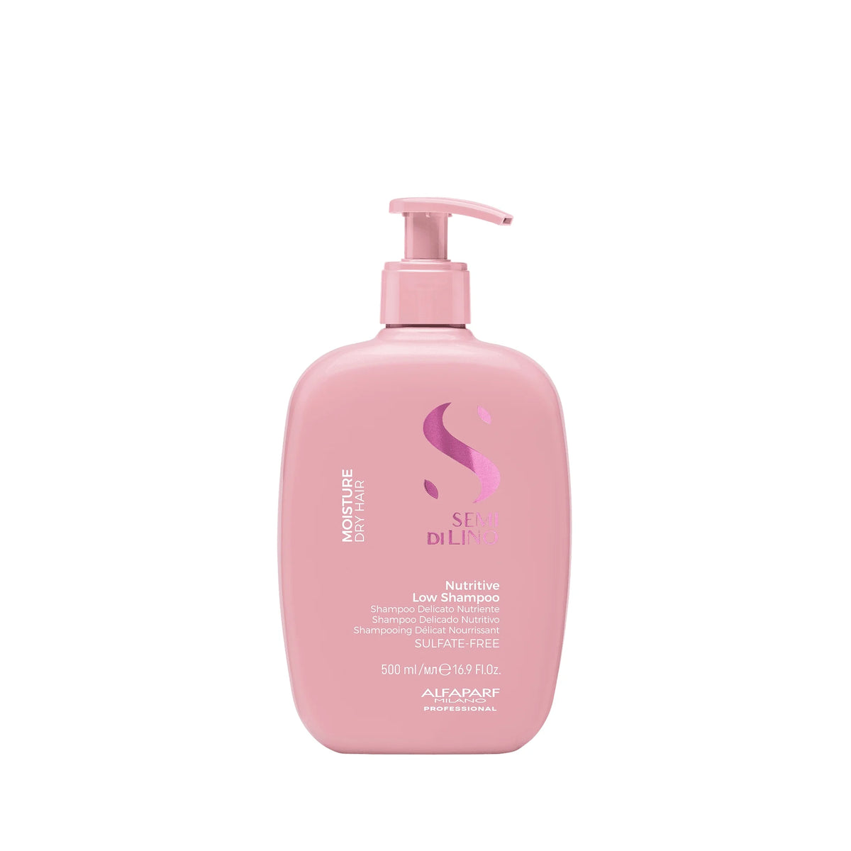 Alfaparf Semi di Lino Moisture Nutritive Low Shampoo 500 ml. Cuidado nutritivo para cabello seco que aporta suavidad y facilita el peinado.