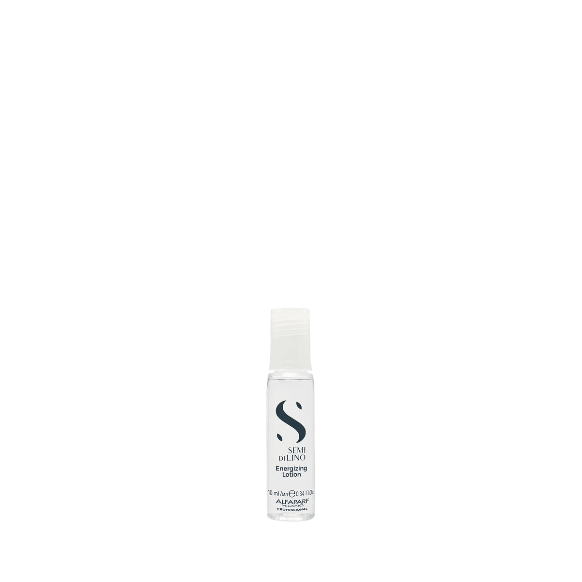 Alfaparf Semi di Lino Energizing Lotion 10 ml, ampolla sin enjuague que aporta vitalidad al cabello débil con tendencia a la caída.