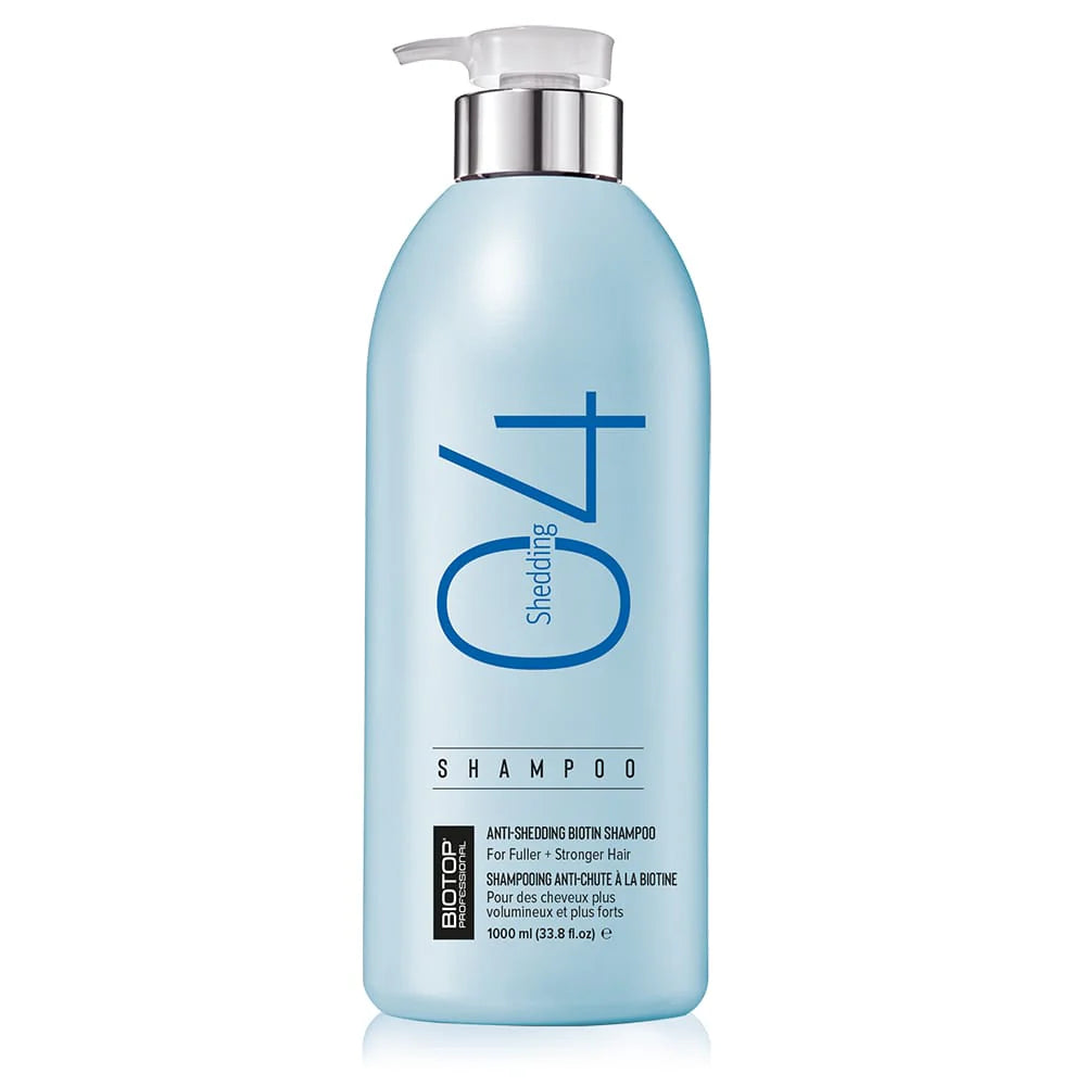 Biotop 04 Shedding Shampoo 1000 ml - Limpieza y cuidado del cabello con tendencia a la caída en presentación de un litro Majo Belleza Panamá.
