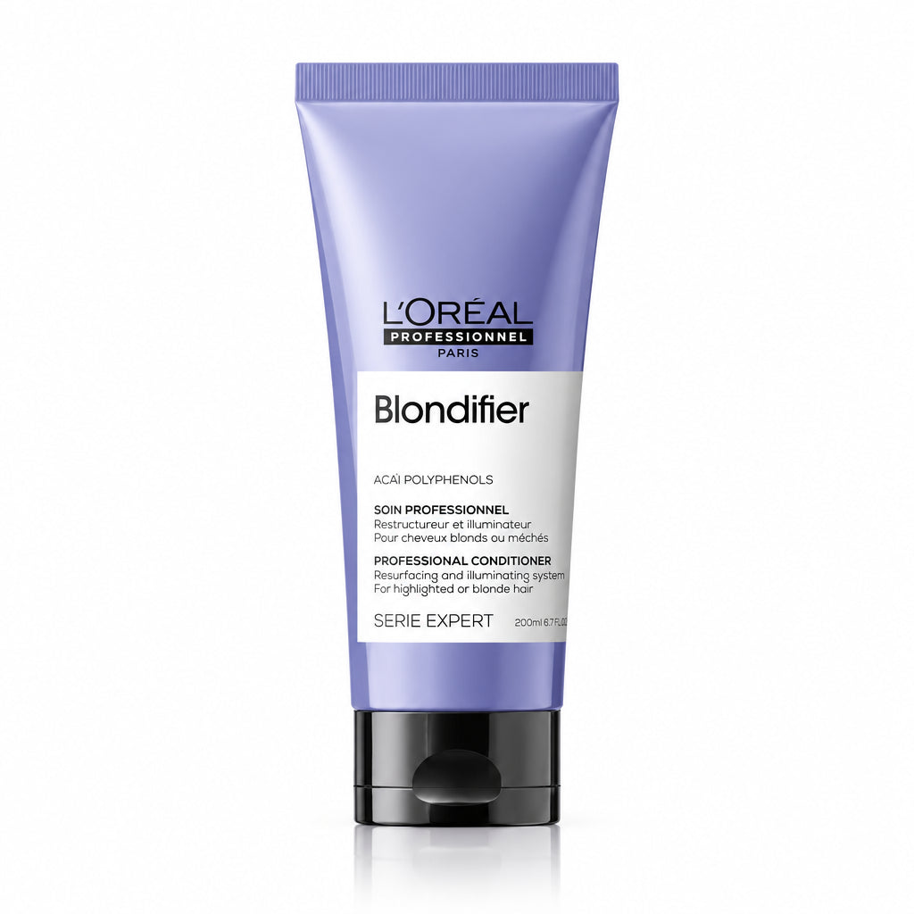 Loreal Professionnel Blondifier Gloss Conditioner 200ml, acondicionador para cabello rubio con baya de acai, Majo Belleza Beauty