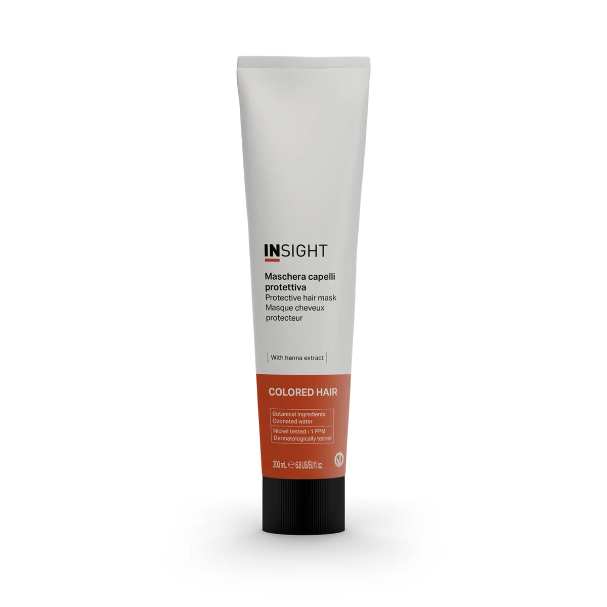 Mascarilla y tratamiento Insight Colored Hair 200 ml con extracto de henna para cabello teñido, que ayuda a prolongar el color y aporta nutrición, suavidad y brillo Majo Belleza Panamá.