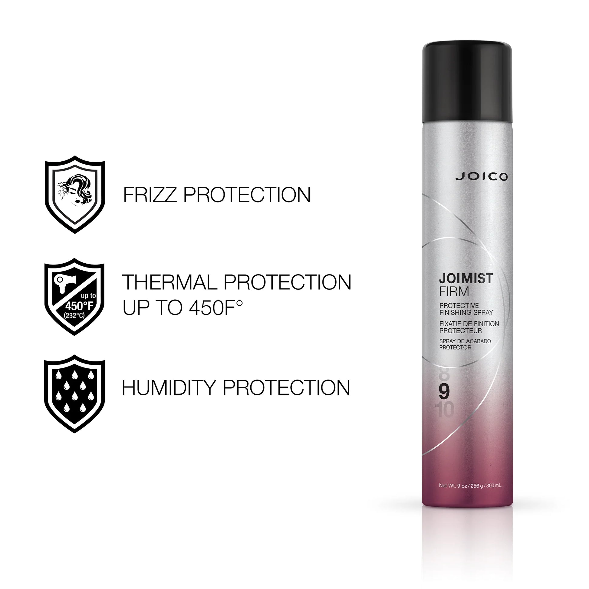Detalle Joico JoiMist Firm Finishing Spray 300ml — Fijación fuerte y termo protección sin rigidez para todo tipo de cabello