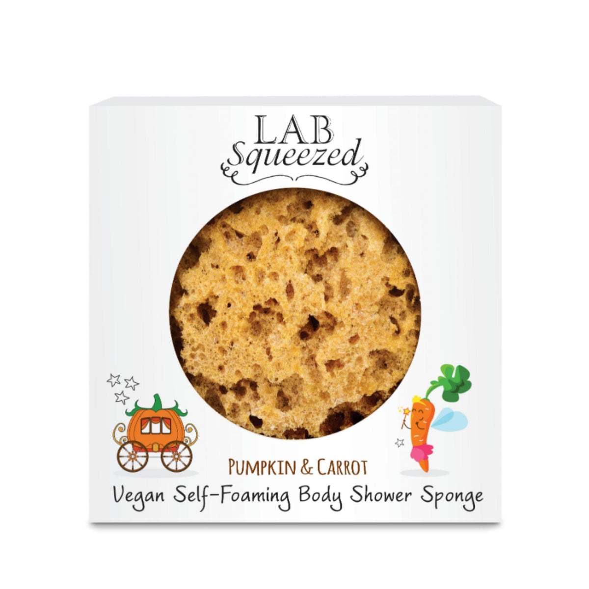 LAB Squeezed Pumpkin & Carrot Vegan Self-Foaming Body Shower Sponge