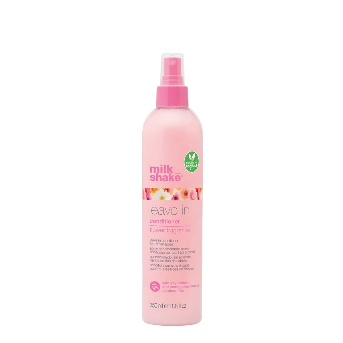 Milk Shake Leave In Conditioner Flower Fragrance 350ml — Acondicionador sin enjuague proteina de soya moringa vegano todo tipo cabello Majo Belleza Panama