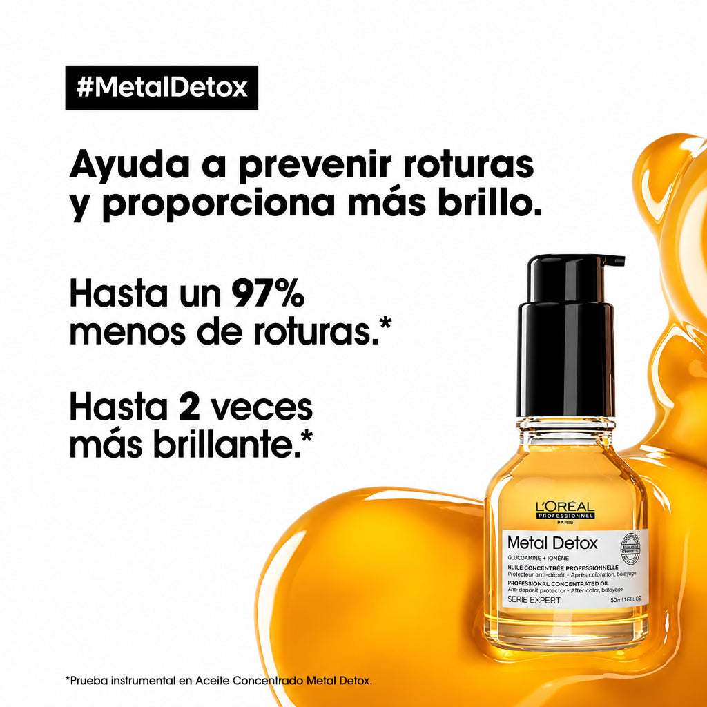 Metal Detox Professional Concentrated Oil: hasta 97% menos roturas y hasta 2 veces mas brillo en prueba instrumental