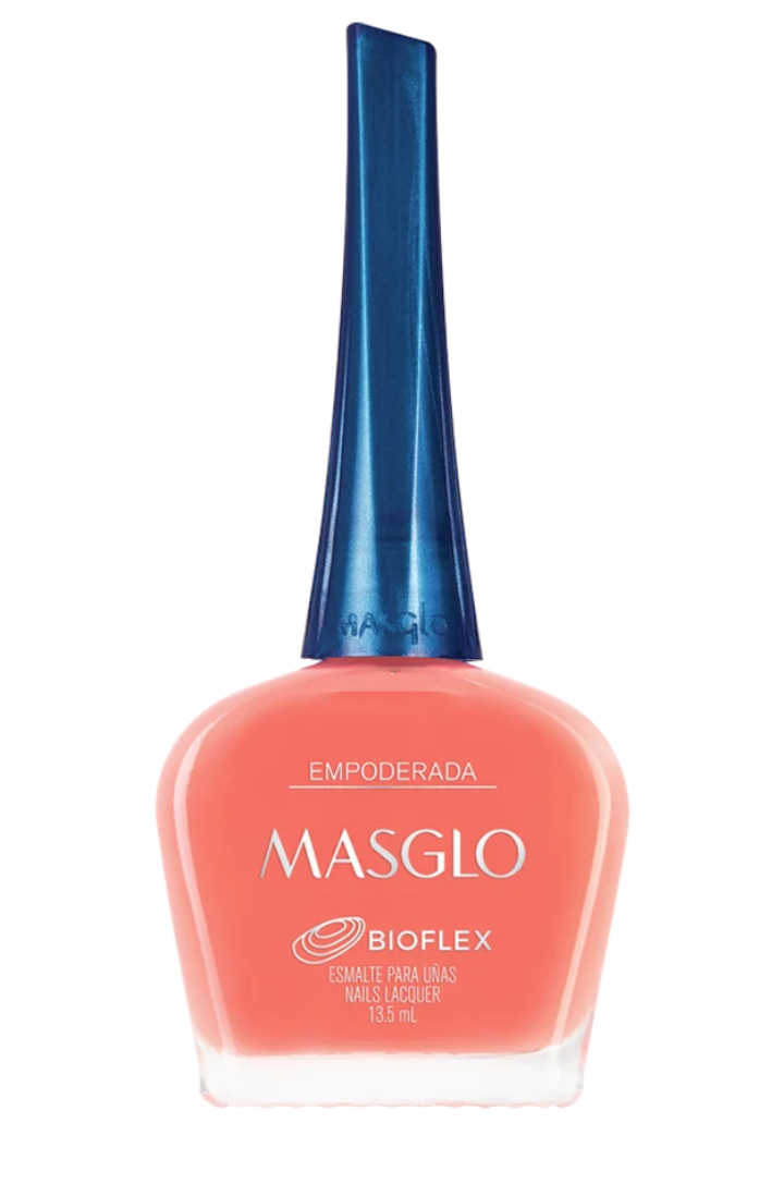 Masglo Bioflex Emprendedora 13.5 ml — Esmalte de unas coral rosado para manicure Panama Majo Belleza