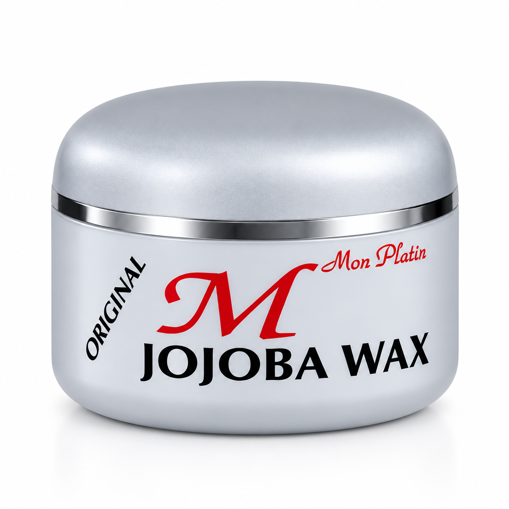 Mon Platin Jojoba Original Wax 150ml, cera para moldear y definir el cabello con alto brillo y efecto humedo, en frasco plateado Majo Belleza Panamá