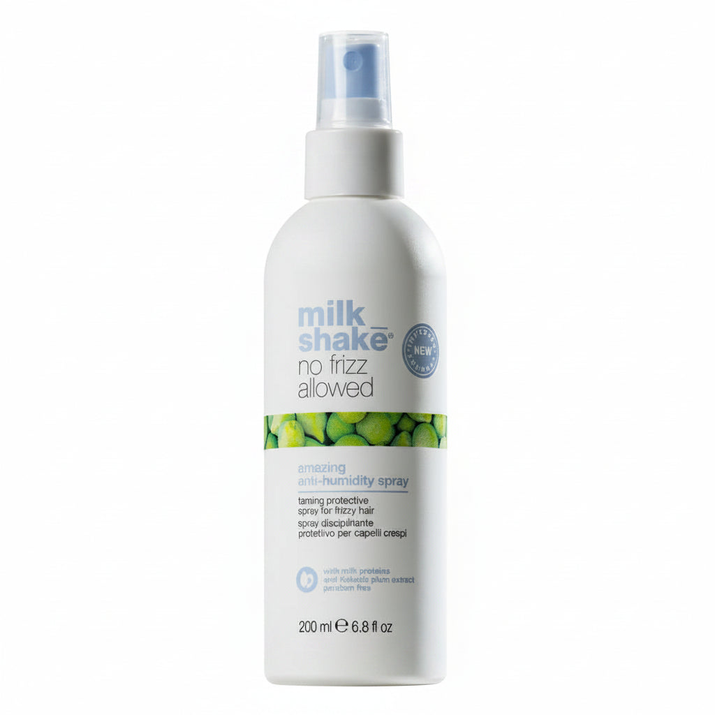 Milk Shake No Frizz Allowed Amazing Anti-Humidity Spray 200ml — Spray antihumedad proteinas leche ciruela Kakadu control frizz Majo Belleza Panama

