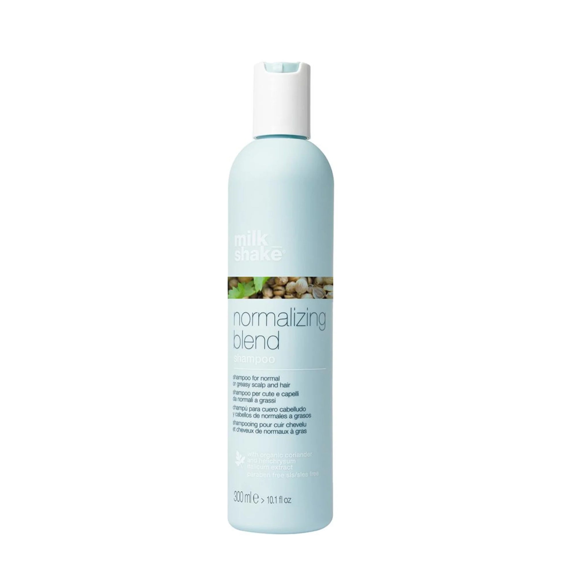 Milk Shake Normalizing Blend Shampoo 300ml — Shampoo para cabello graso cilantro helichrysum aceite de cedro pantenol sin sulfatos Majo Belleza Panama
