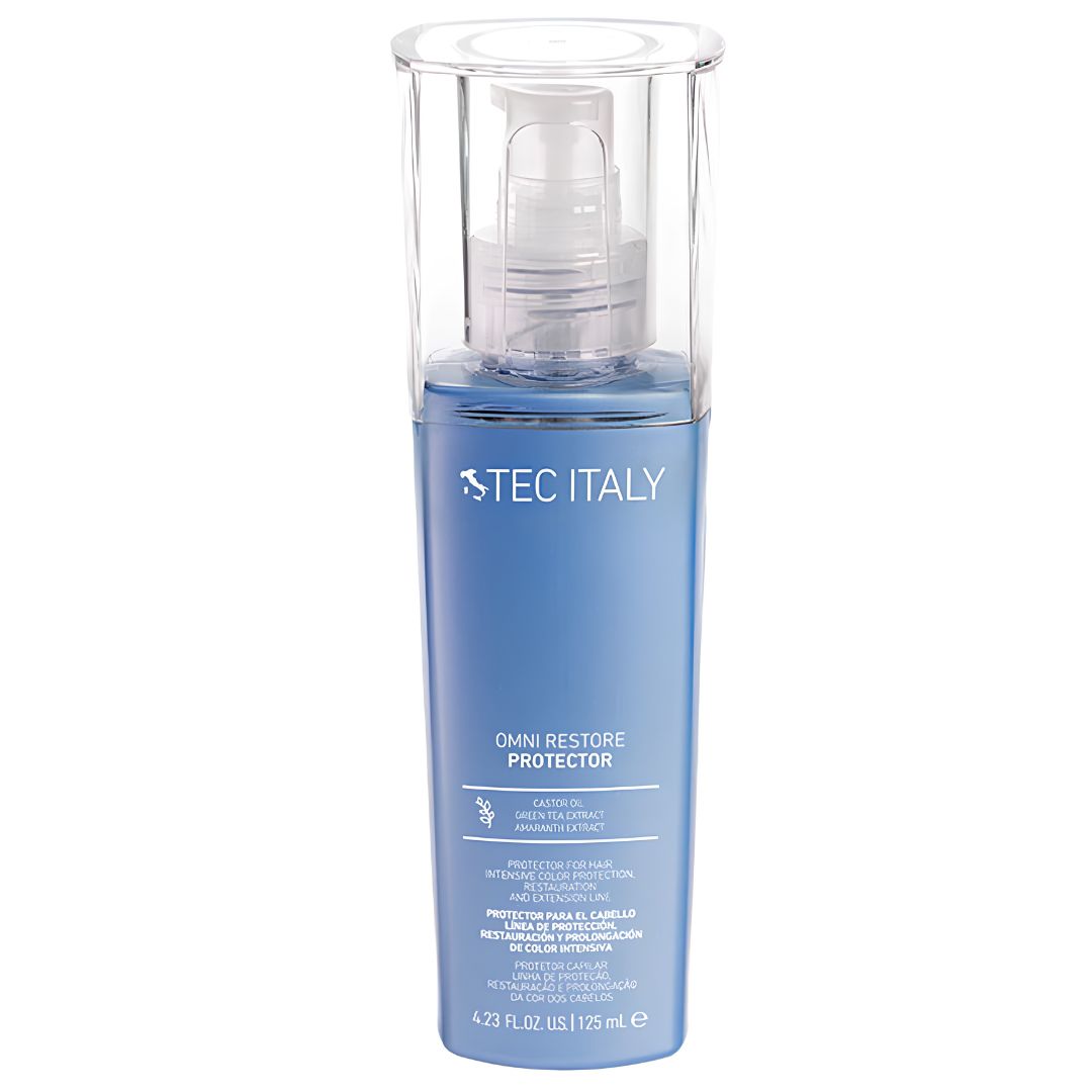Tec Italy Omni Restore Protector 125ml con aceite de castor o ricino, te verde y amaranto para cuidado del color, acondicionamiento y facilidad de peinado Majo Belleza Panamá