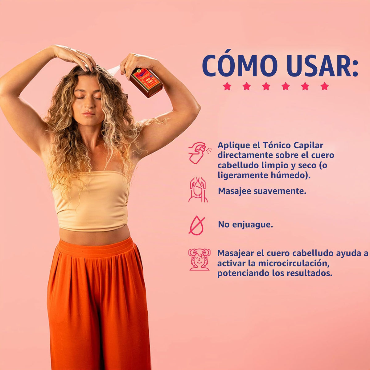 Como usar Lola Cosmetics Rapunzel Tonico de Crecimiento 250ml — Aplicar en cuero cabelludo seco masajear no enjuagar