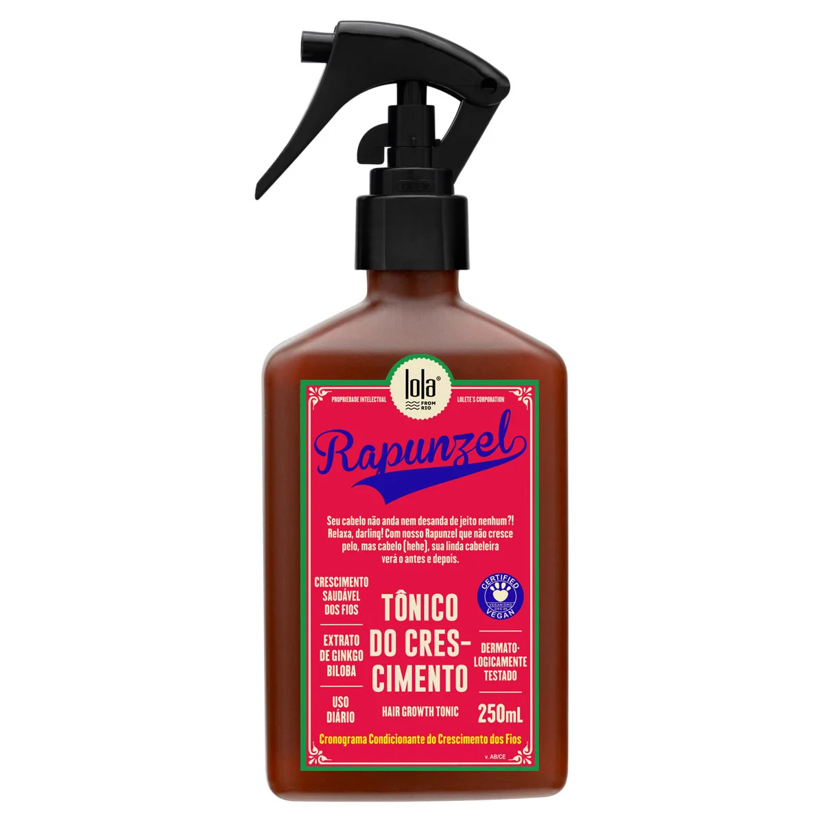 Lola Cosmetics Rapunzel Tonico de Crecimiento 250ml — Tonico anticaida sin enjuague spray capilar Majo Belleza Panama