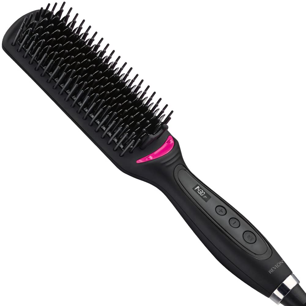 Cepillo alisador Revlon One-Step Straight & Shine para controlar el frizz y lograr un cabello liso, con brillo y movimiento Majo Belleza Panama.