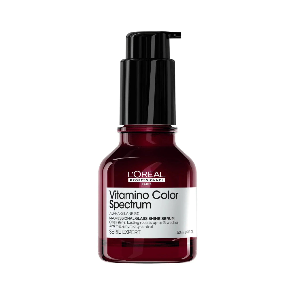 Sérum L'Oréal Vitamino Color Spectrum Glass Shine 50ml brillo espejo anti-frizz protección térmica cabello teñido Panamá