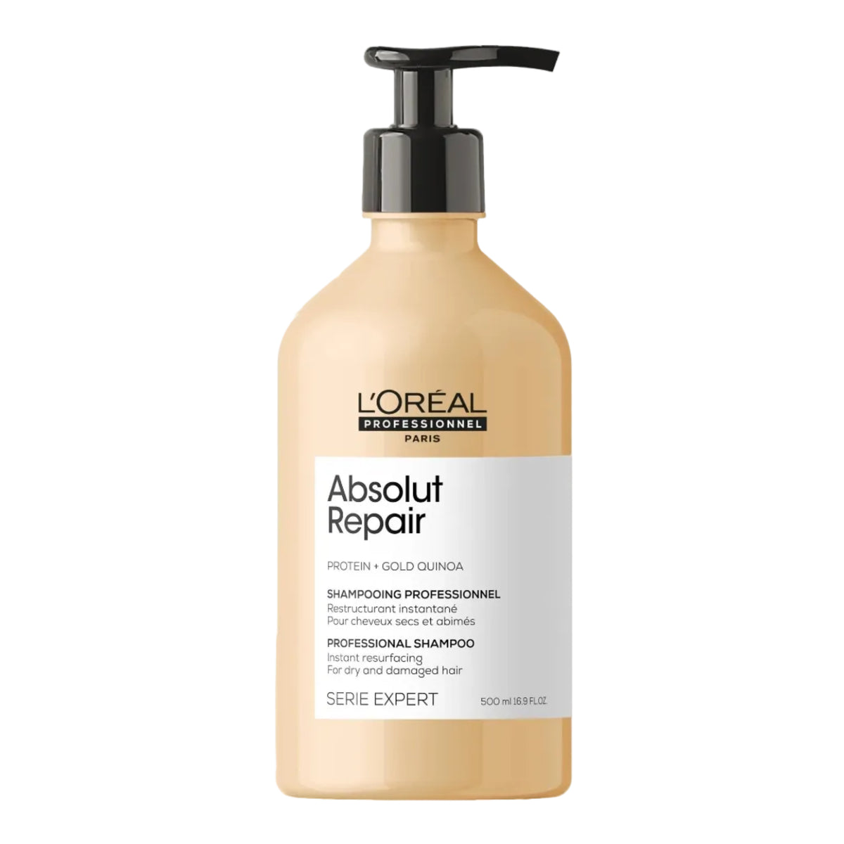 L'Oréal Professionnel Absolut Repair Quinoa Shampoo 500ml — Champú reparador Protein + Gold Quinoa Serie Expert Majo Belleza Panamá