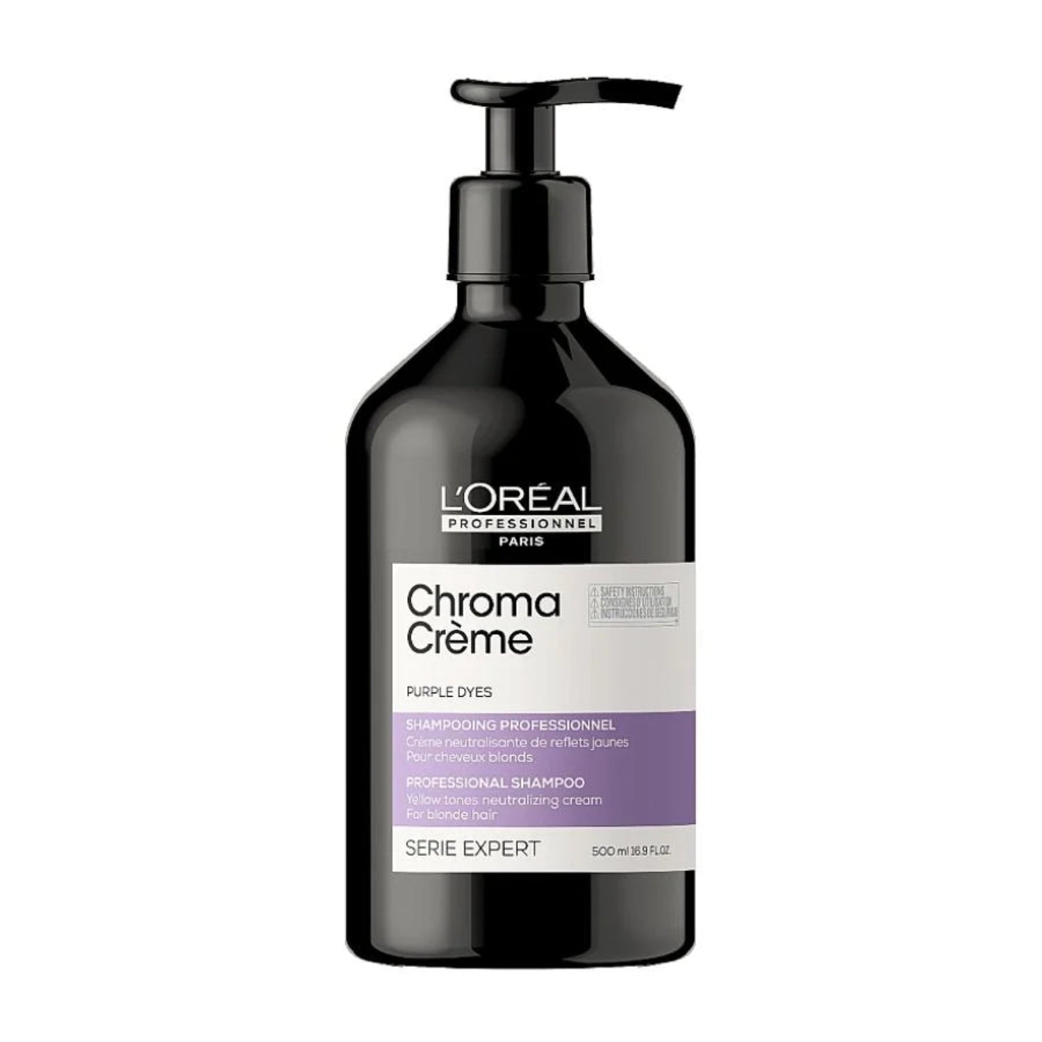 Shampoo matizador L'Oréal Professionnel Chroma Crème Purple Dyes 500ml neutraliza cobrizos cabello rubio Panamá