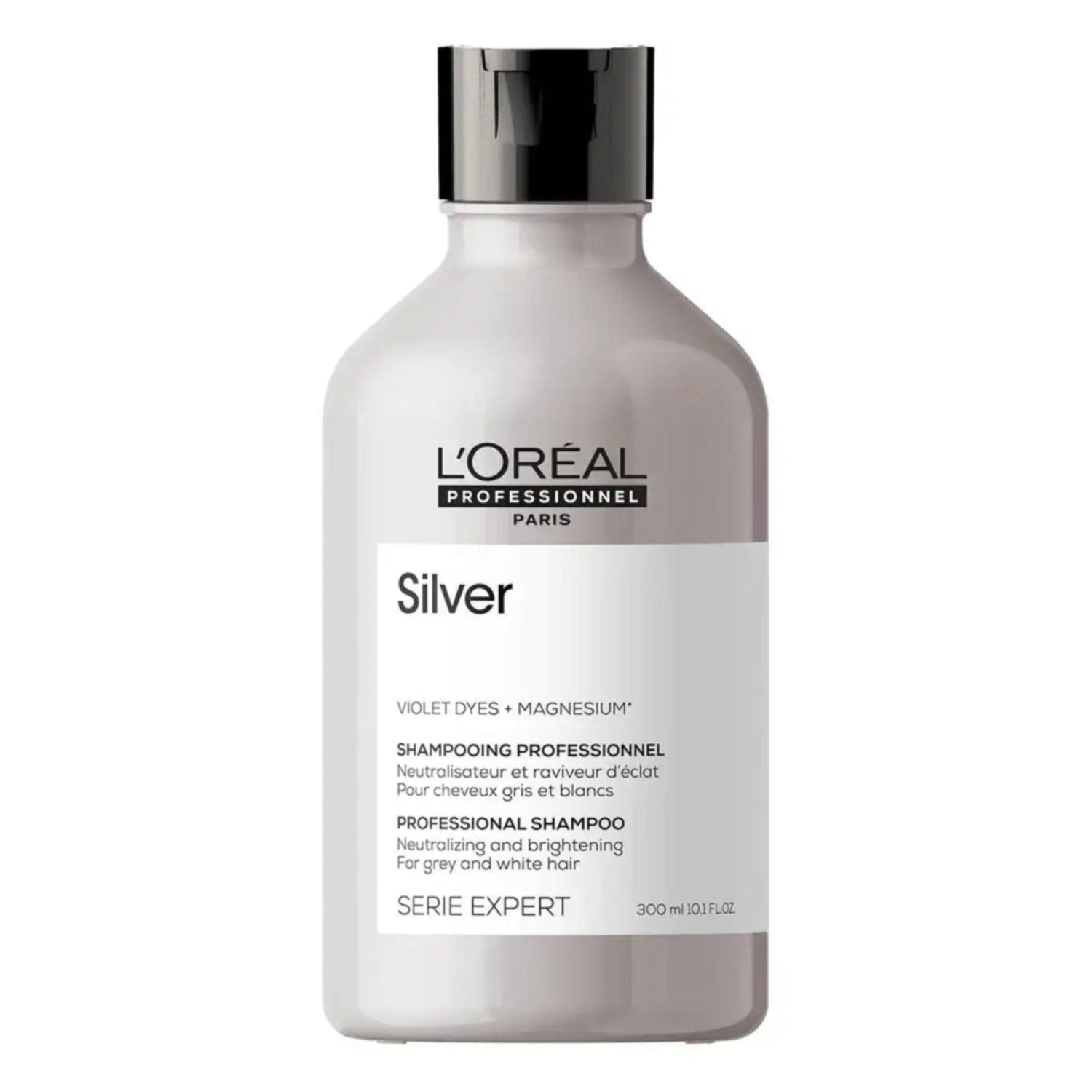 Shampoo L'Oréal Professionnel Silver 300ml neutraliza amarillo cabellos blancos grises Panamá